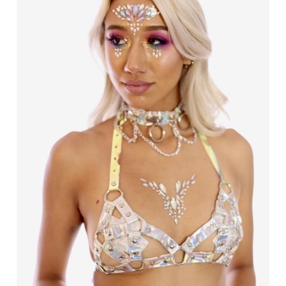 Space Case Holographic Body Harness Top - Picture 4 of 6